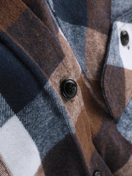 Men's Flannel Hoodie Long Sleeve Fashion Plaid Hooded Shirt Button Neckline with Pockets, Casual Winter Wear for Men