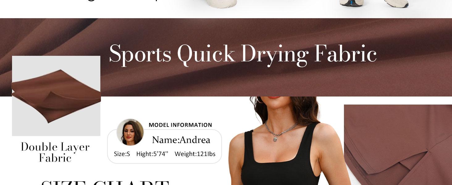 OFEEFAN Athletic Dress for Women Mini U Neck Sleeveless Built in Shorts with Pockets Tennis Golf Graduation