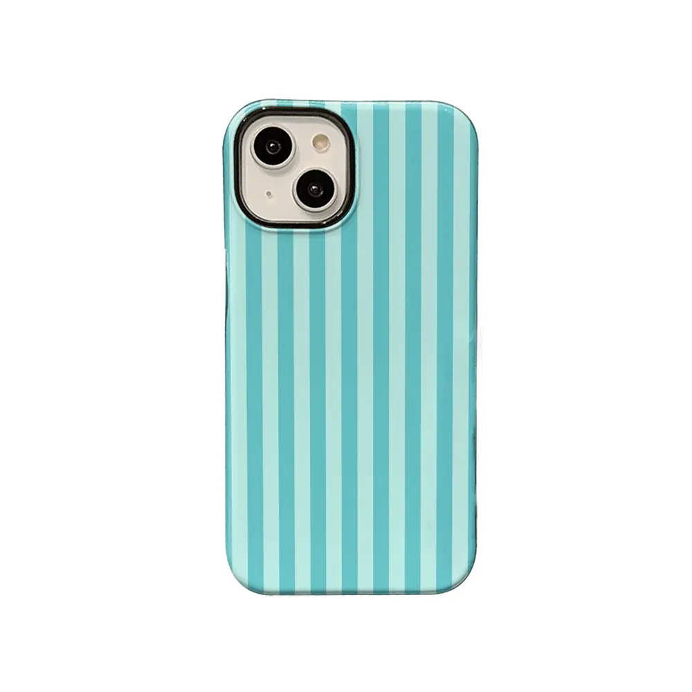 Mint Vertical Stripe Phone Case - Minimal Pastel Style Phone Cover, Shell & Casing Accessory for iPhone 17,16,15,14,13,12,11 Plus Pro Max, Holiday Gift with Protection, Smartphone, Handheld