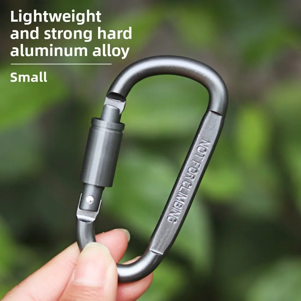High-Quality Lightweight Twist Lock D-Type Aluminum Alloy Carabiner, Outdoor Daily Hanging Hook, Model G-003, Batch Number G-003-01