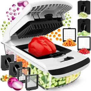The Original Pro Chopper - Vegetable Chopper and Spiralizer, Food Chopper with Container, Fruit Slicer, Kitchen Gadgets & Gifts, Home Essentials (4 in 1, White)