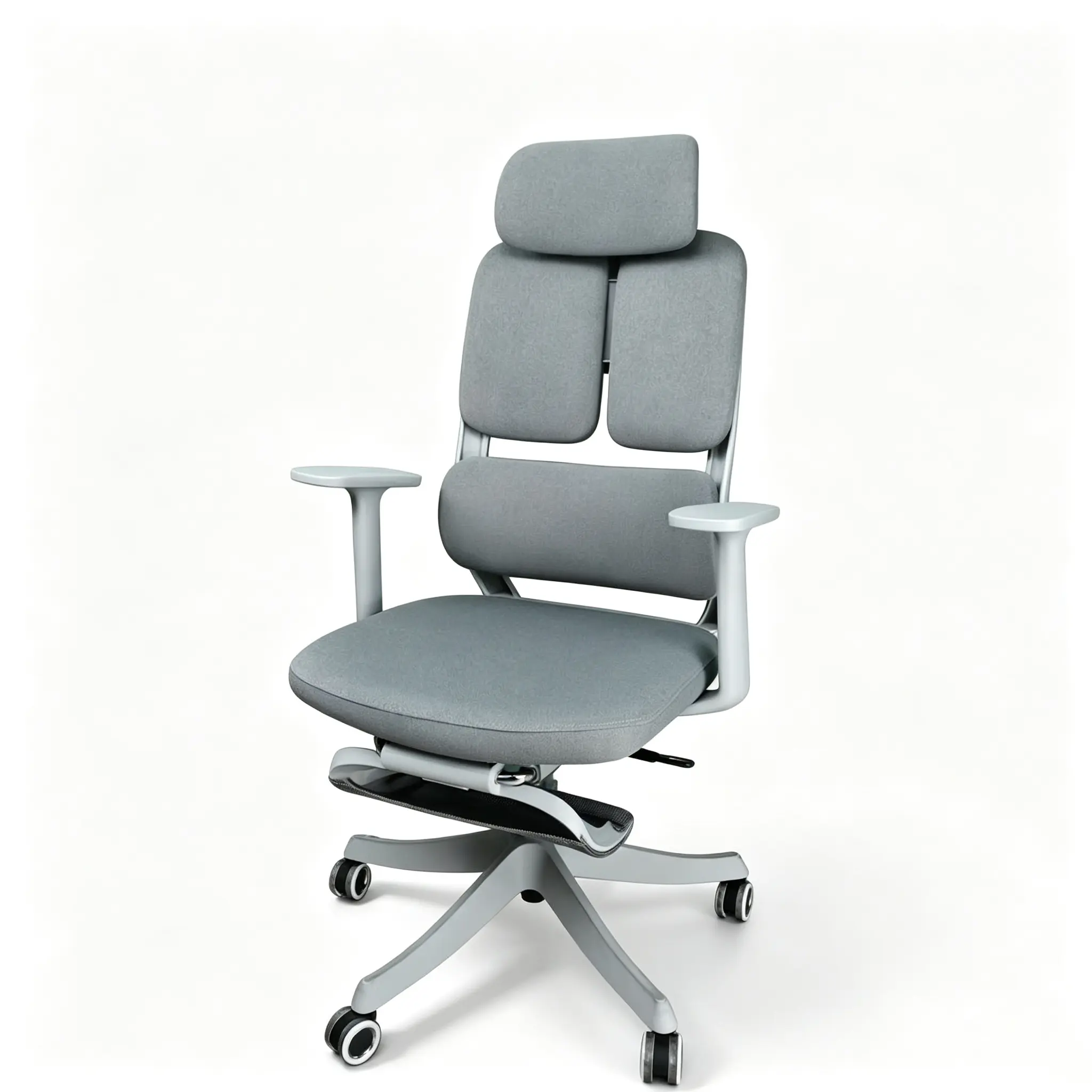 Ergonomic Office Chair with Footrest, Adjustable Lumbar Support, Headrest & Reclining Backrest, Comfortable Computer Chair for Home Office