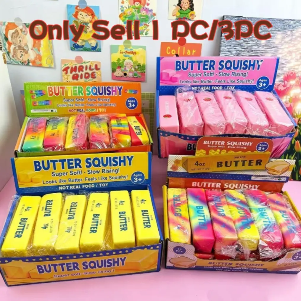 Colorful Soft Butter Sticks, Slow Rebound Stress Relief Gadgets, Ideal for Kids and Adults, Perfect for Work, School, Fun, Party Games, Halloween and Christmas Gifts