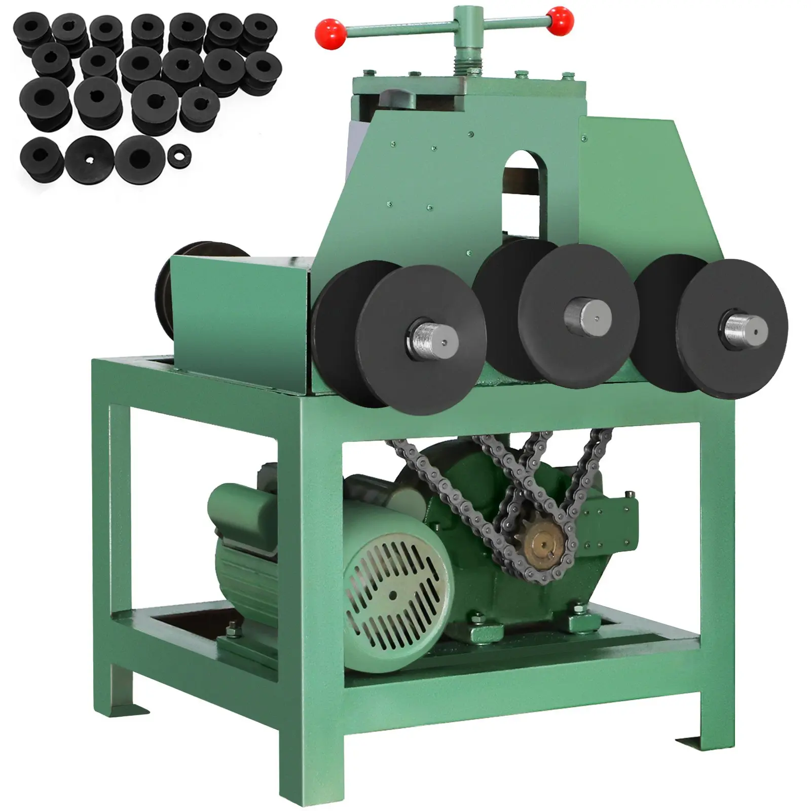 Electric Pipe Tube Bender, 1500W Electric Tube Roller Bender Tool, Multi-function Pipe Bender Machine with 9 Round and 8 Square Die Set for Thin-wall Circular Square Tube Bending