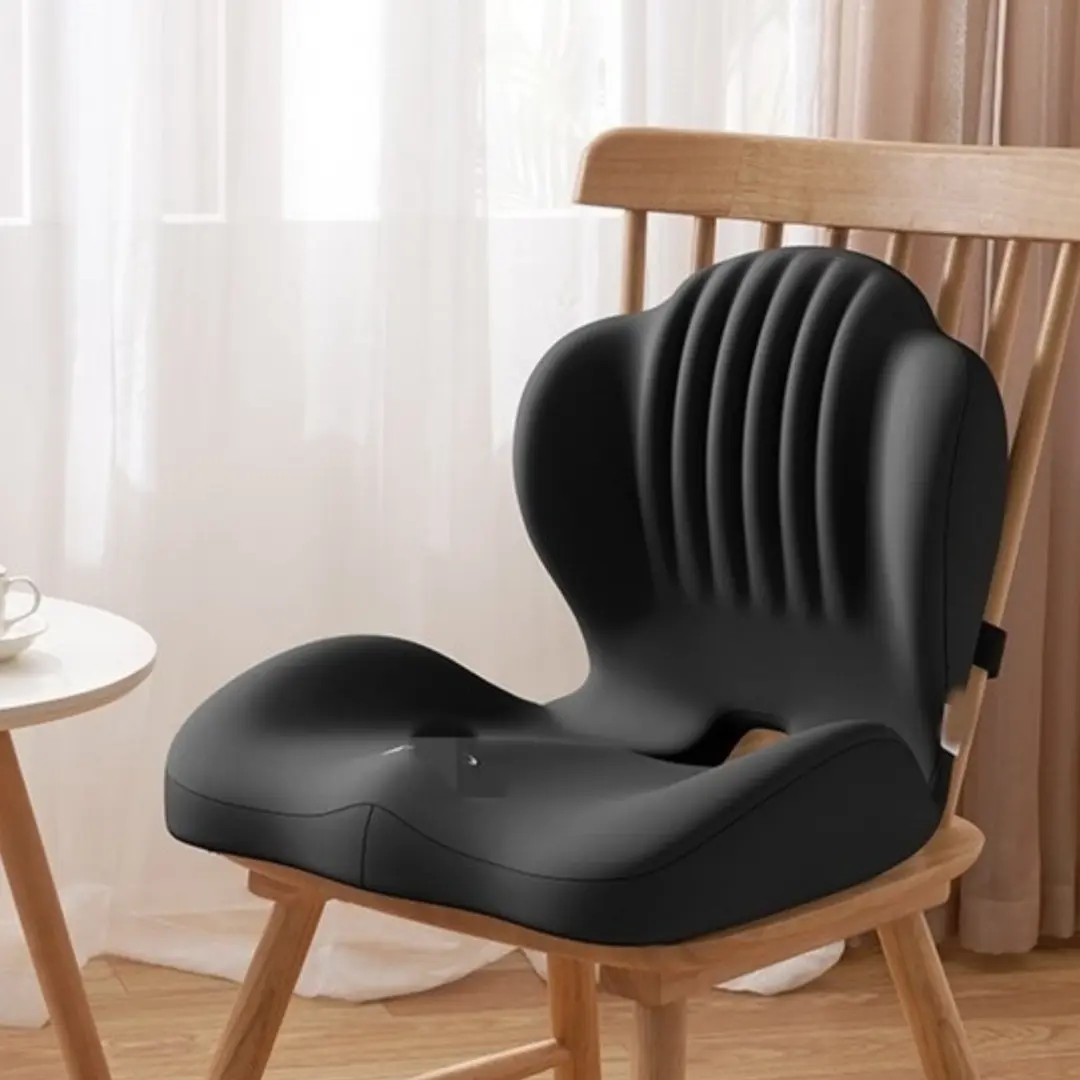 Ergonomic Memory Foam Seat Cushion with Lumbar Support, Comfort Contoured Sitting Pillow for Office Chair, Home Desk and Car Seat