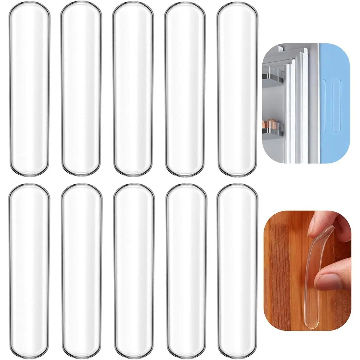 10pcs,Wall Bumpers,Door Stoppers,Furniture Bumper,Silencing pad,Anti collision pad,Using for Refrigerator door,Entrance doors,Cabinet doors,Toilet covers,Table corners(M, 6.3*1cm(2.48*0.39in)