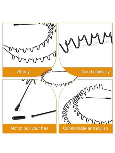 Metal Wave Hairbands, Unisex Sporty Design, Non-Slip Invisible Wear, Suitable for Daily Use & Outdoor Activities, Comfortable & Durable