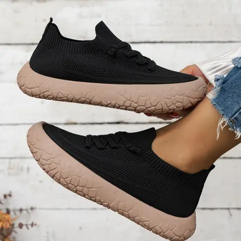Women's Casual Slip-On Shoes, Daily Wear Shoes, Breathable Textile Upper, Wide Fit, Durable PVC Sole, Ideal for All Seasons, Comfortable Walking & Running, Footwear