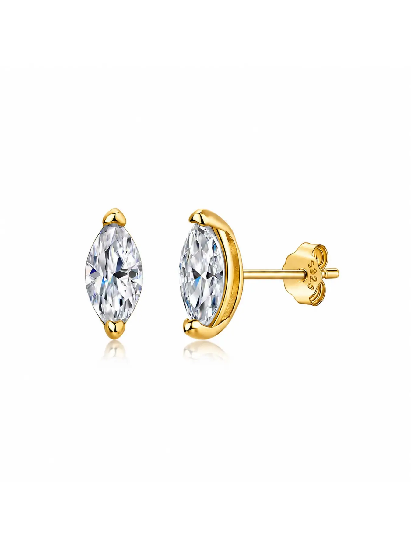 S925 Silver Horse Eye Moissanite Earrings for Women, Two Claw Setting, Lightweight Luxury Ear Jewelry, Elegant and Stylish Design