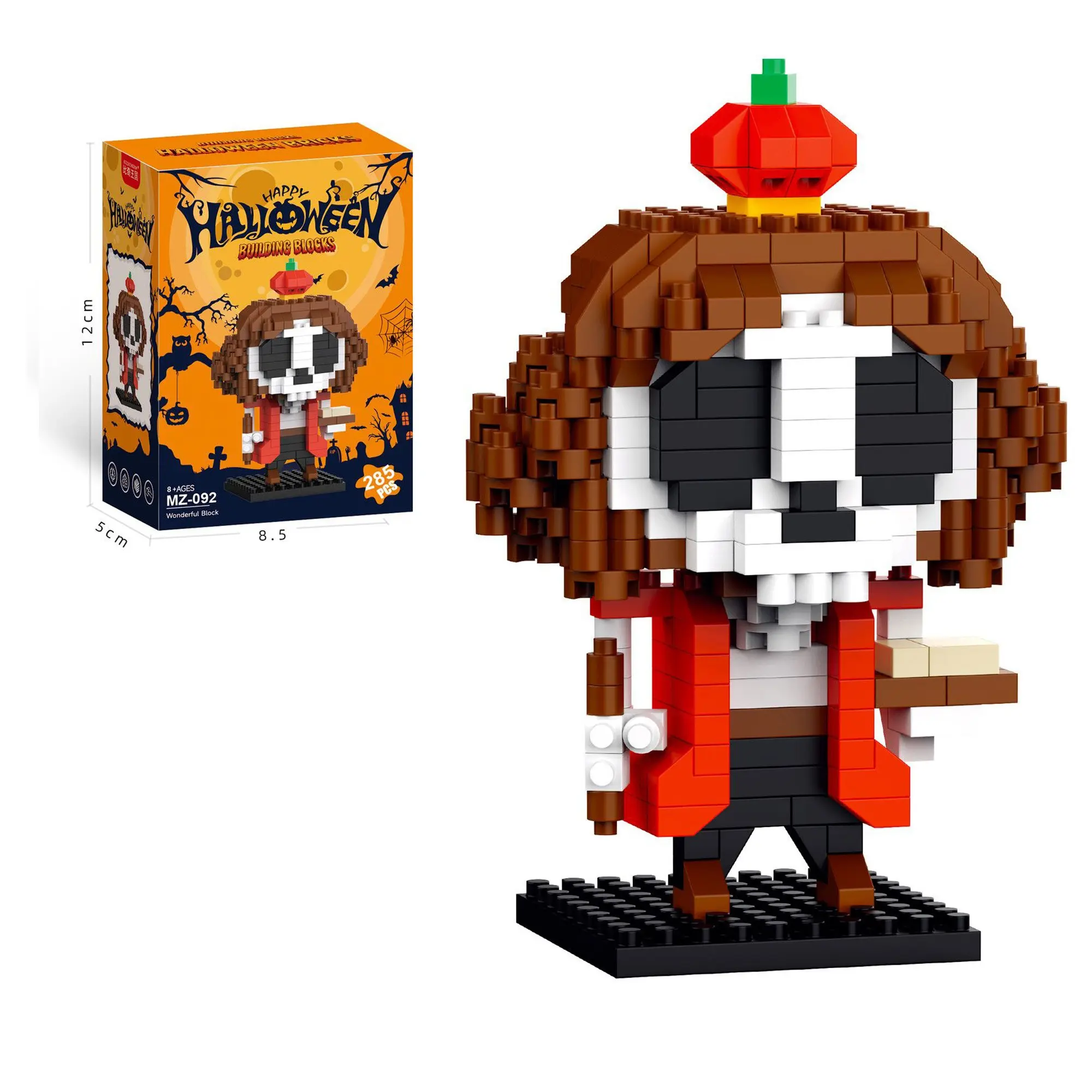 Halloween Theme Micro-Particle Building Blocks Set, Skulls, Witches, Pumpkin Figures, Fun DIY Assembly, Party Decor, Desktop Toy, Halloween Gift