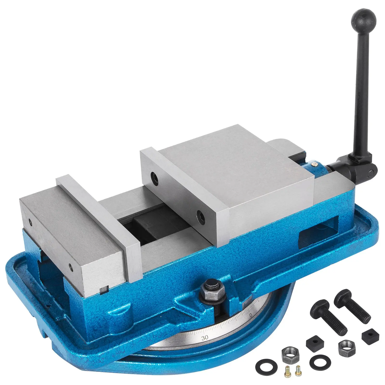 【Summerfinds】VEVOR 5 Inch ACCU Lock Down Vise Precision Milling Vice 5 Inch Jaw Width Drill Press Vise Milling Drilling Machine Bench Clamp Clamping Vice with 360 Degree Swiveling Base CNC Vise