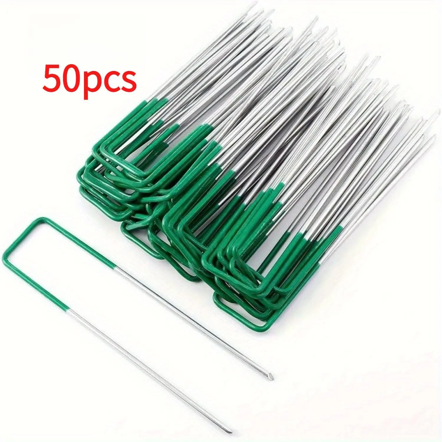 Heavy Duty Galvanized U Shaped Landscape Staples, Anti-Rust Lawn Pins for Artificial Grass, Weed Barrier Fabric, Garden Fence & Tent Stakes, Easy Insert Ground Nails