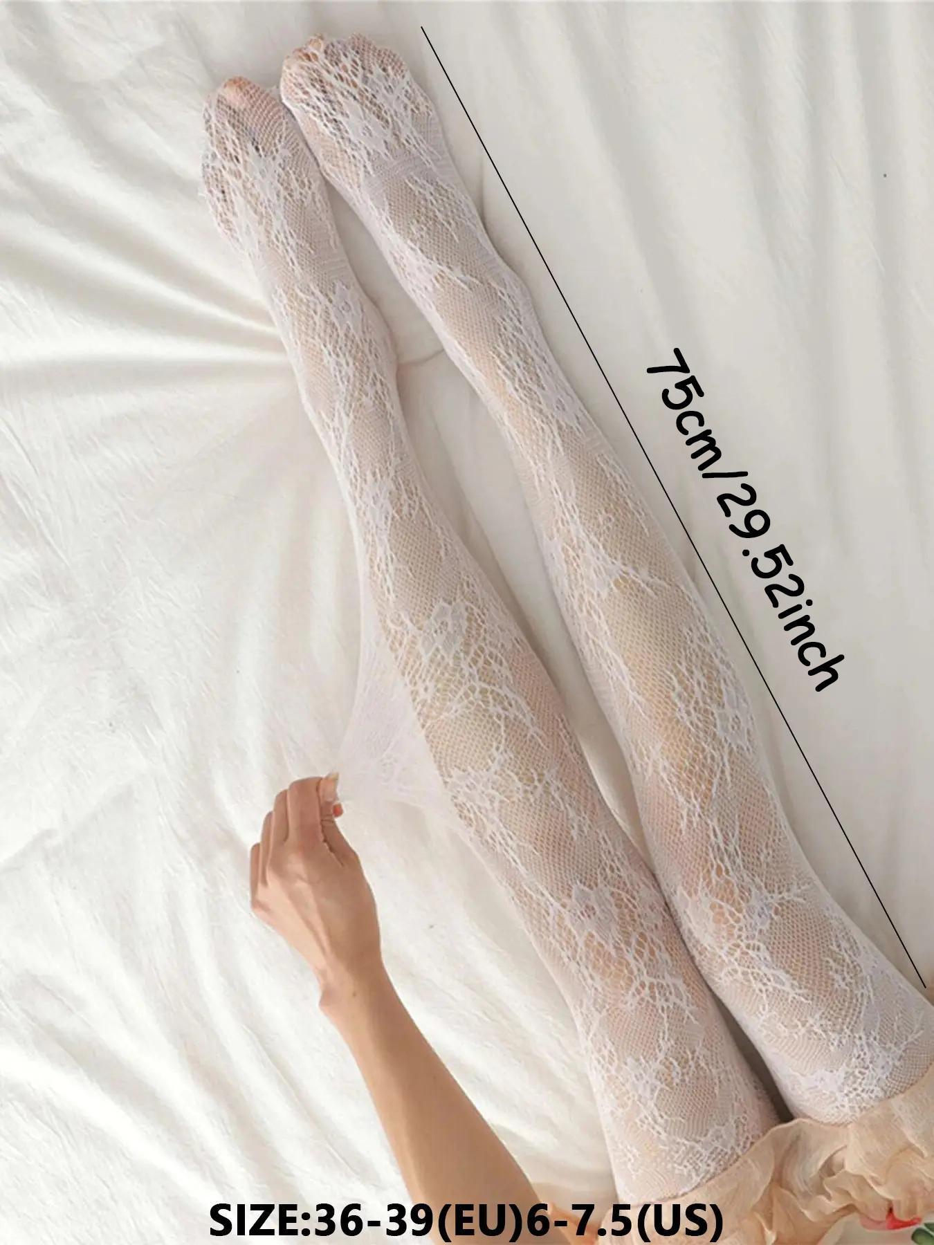 Women's Floral Lace Fishnet Tights, Elegant Comfy Breathable Nylon Pantyhose for Daily Wear, Summer Outfits 2024, Ladies Socks for All Seasons