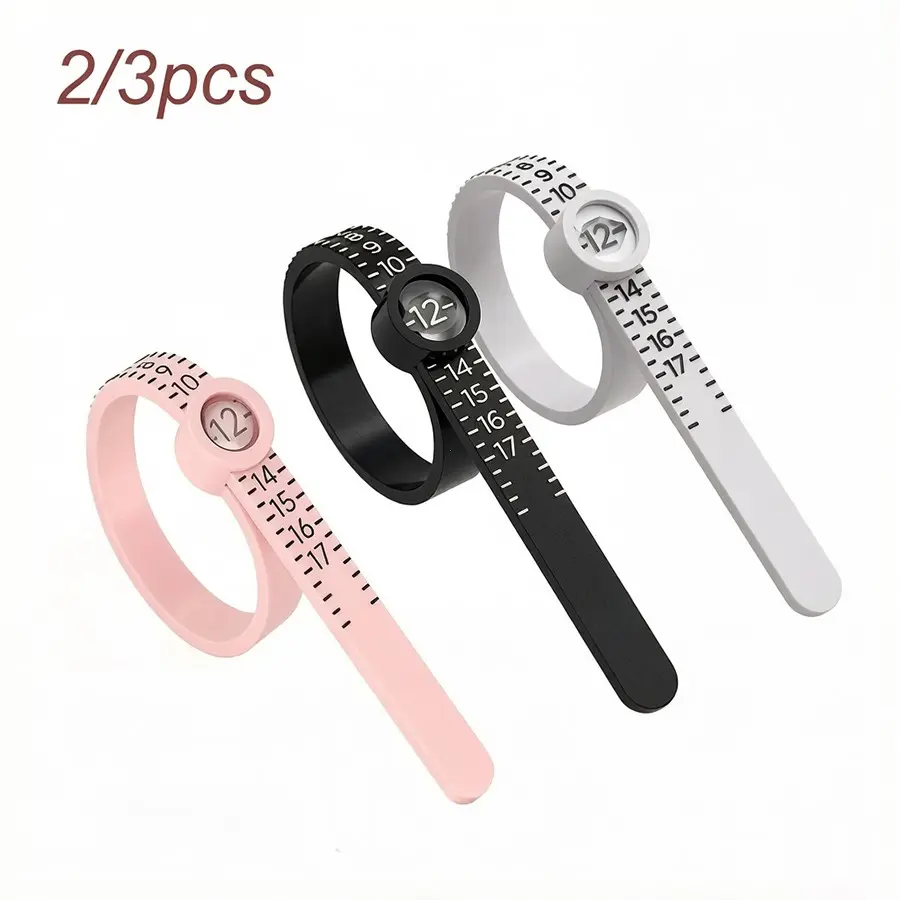 2/3 Piece Ring Size Measuring Caliper Set, Magnifying Scale, Clear Precise Reading, Ideal for Ring Sizing, Three Colors Available
