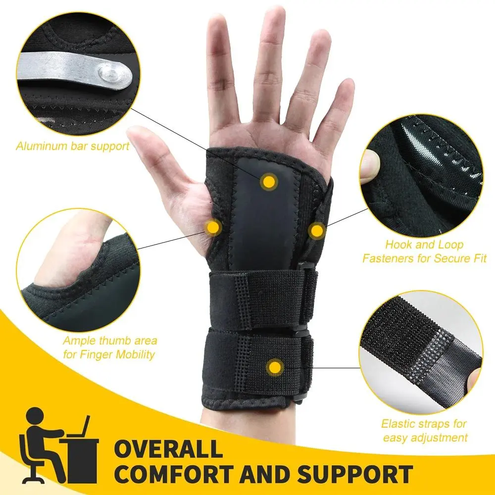 Adjustable Healthcare Wrist Splint Brace for Carpal Tunnel, Night Support to Relieve Arthritis, Tendonitis, Sprain Pain (Sports & Outdoor Wristband Accessory)