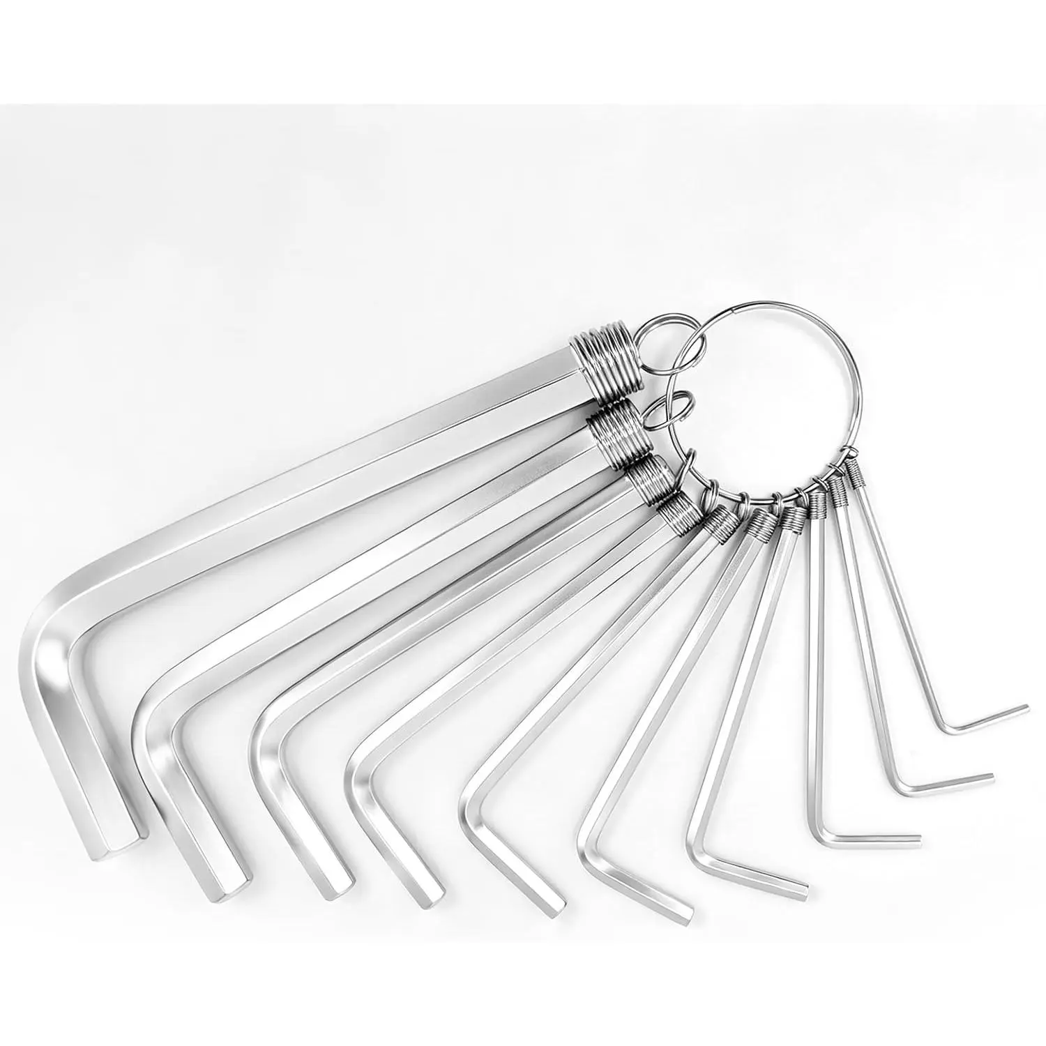 10- Metric Allen Wrench Set, 1.5-10mm Chrome Vanadium Steel Hex Key Set with Key Ring, Pocket  Allen Key Set for Cycling,  & Outdoor Repair