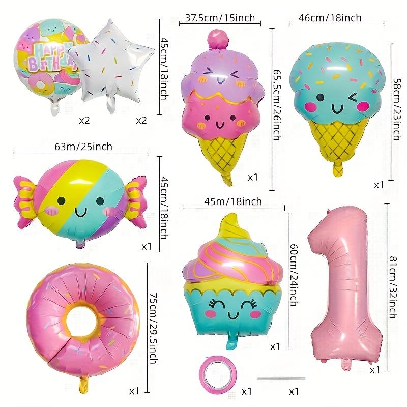 New Candy Ice Cream Balloon Set - Birthday Anniversary Scene Decoration Aluminum Foil Balloons, Christmas Decorations, Navidad Decoración