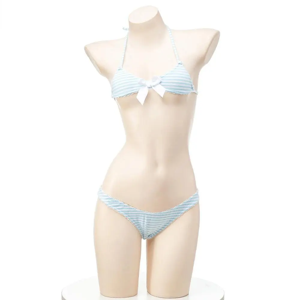 Women's Anime Comic Girl Bikini Swimsuit - Japanese Breathable Quick Dry 1-Size Swimwear, Machine Washable Maid Theme Roleplay Wear Costume Outfit, One Size