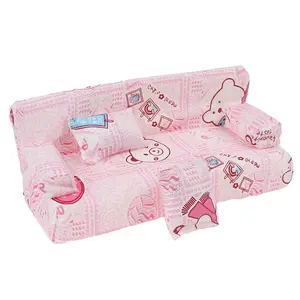 Dollhouse small Floral Fabric sofa set Furniture with 2 Pillow Doll accessories