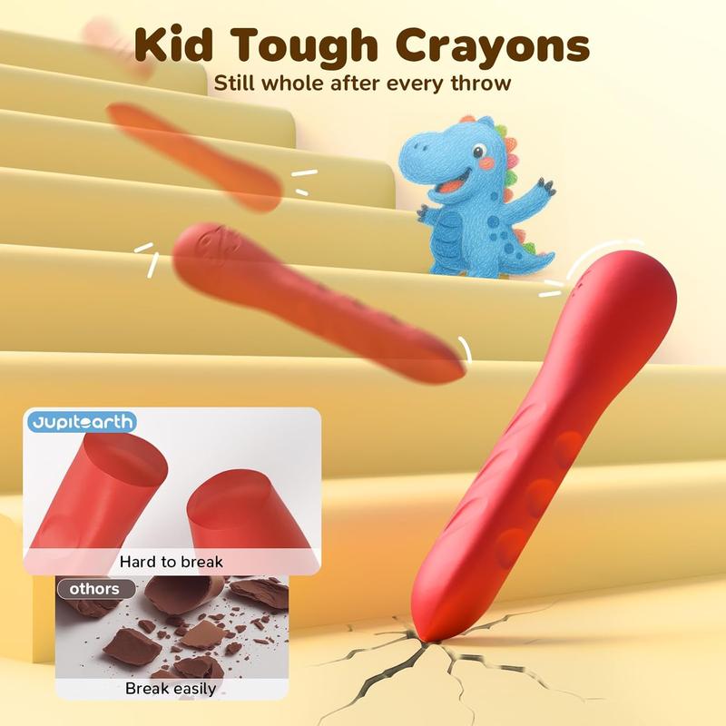 24/12Colors Triangle Jumbo Crayons with Coloring Book & Bonus Stickers, Non-Toxic, Easy-Grip & Washable Crayons for Toddlers 1-3, 4-8, Fat Brain Toys for Art Supplies and Ideal Gifts for Kids diamond art supplies, glitter