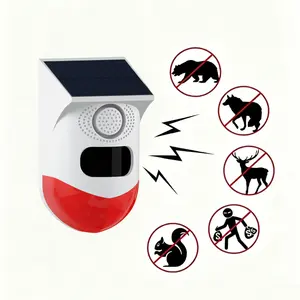 5-in-1 Solar Sound Alarm with PIR Motion Detector, Waterproof, Dual-purpose for Anti-theft and Animal Repellent, Comes with 360° Rotatable Bracket, Multi-angle & Long Range Detection, Universal for Home, Villa, Yard, Garage, Farm and Chicken Coop