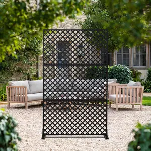 Sturdy Decorative Metal Privacy Screen Divider – 3-Panel Steel Room Partition with Stand – Rustproof Indoor & Outdoor Use