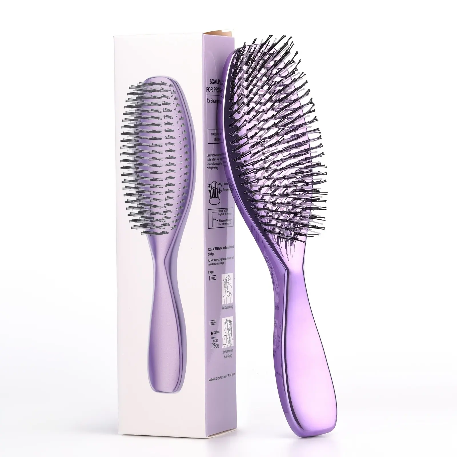 Electroplated Massage Comb, Anti-Slip Anti-Static Hair Brush, Portable Salon Tool, Perfect Gift for Friends, Ideal for Bathing and Styling