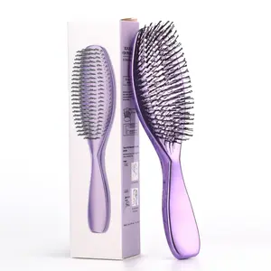 Electroplated Massage Comb, Anti-Slip Anti-Static Hair Brush, Portable Salon Tool, Perfect Gift for Friends, Ideal for Bathing and Styling
