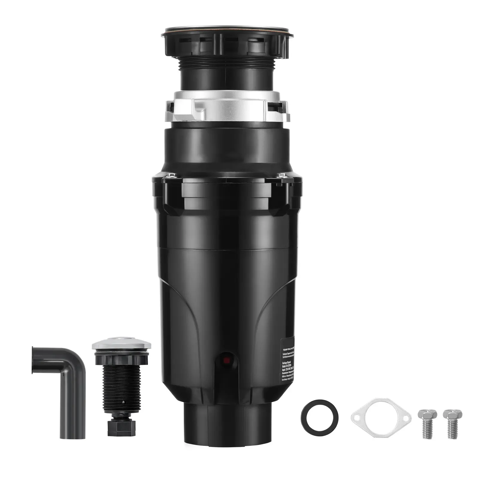 Garbage Disposal, 1/2HP 3450RPM Continuous Feed Food Waste Disposer, EZ Connect Food Waste Grinding System with Power Cord & Splash Guard for Kitchen Sinks