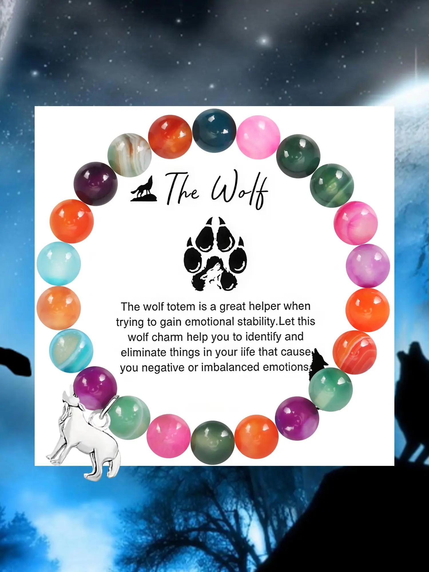 Wolf Style Beaded Bracelet for Women and Men, Boho Charm Gift for Family, Daily Wear Jewelry, Perfect for Holidays and Birthdays