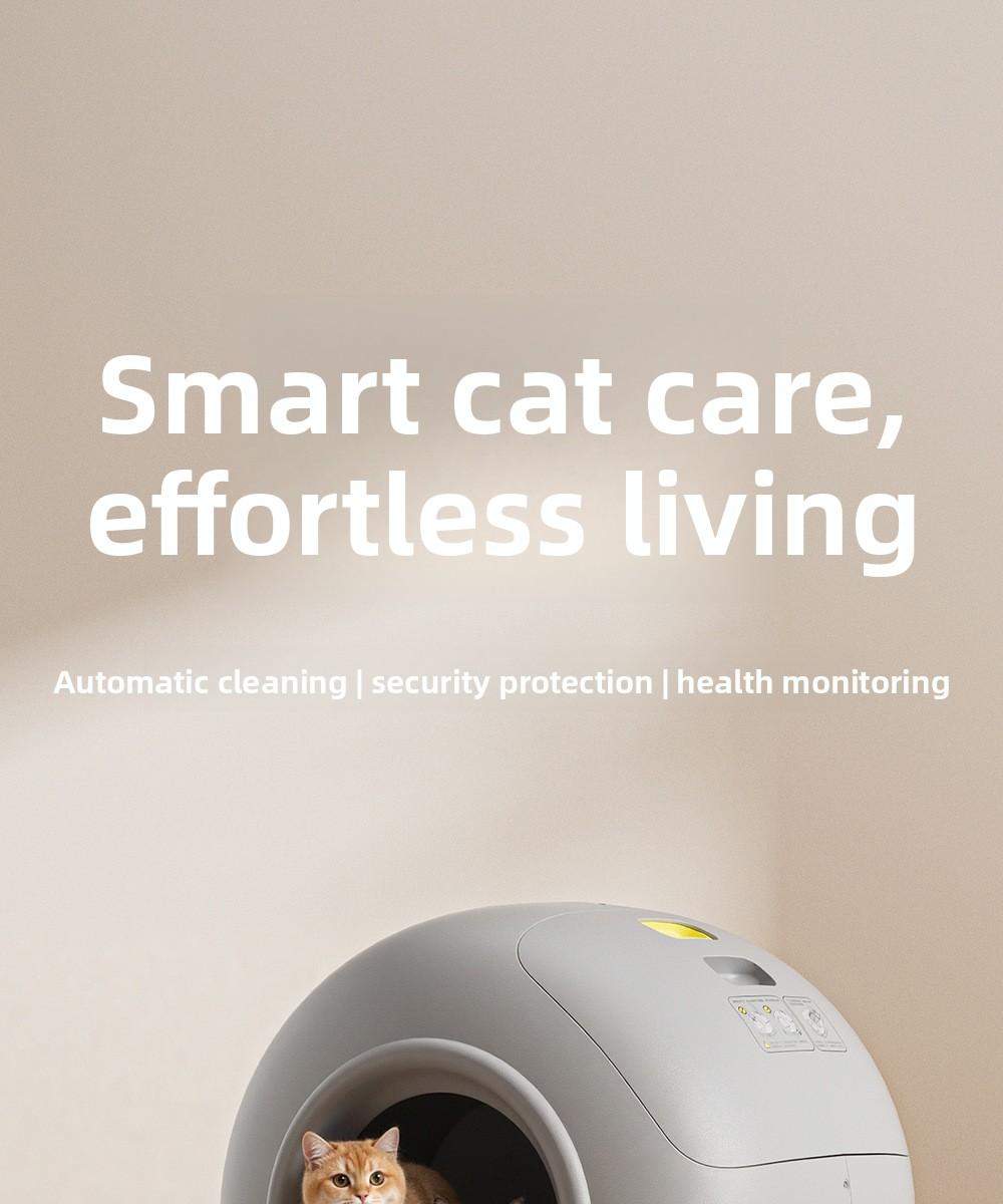 Smart app-controlled cat litter box, fully automatic, extra-large, anti-splash, enclosed cat toilet
