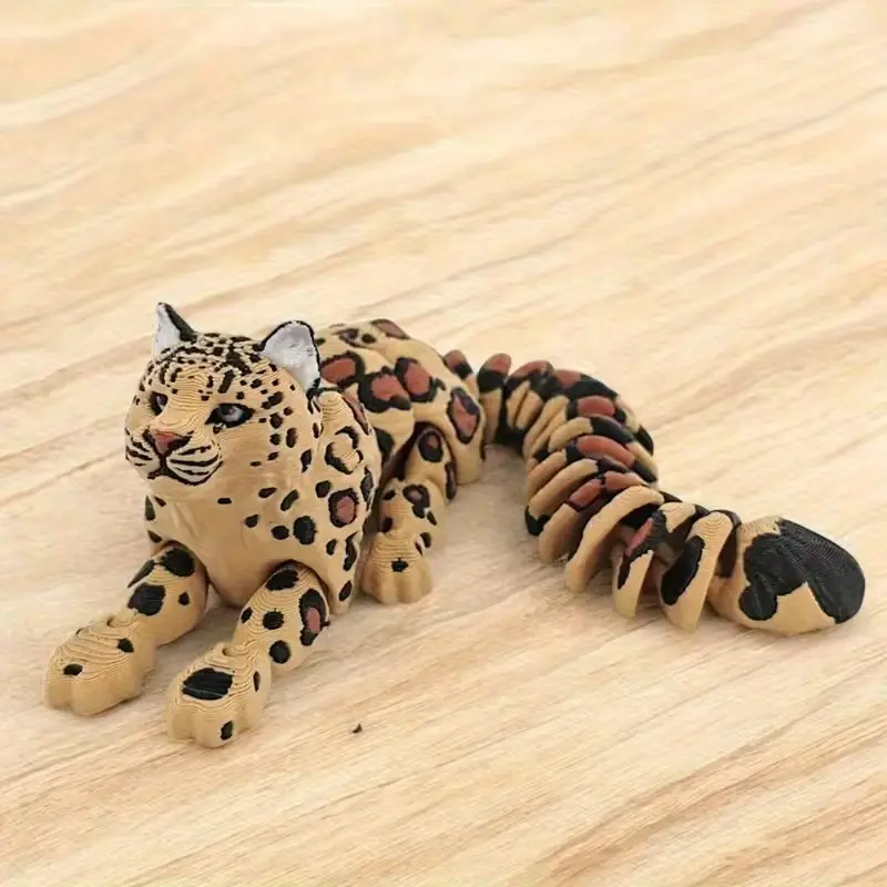 A 3D printed snow leopard sculpture-realistic details, movable joints | A multi-purpose choice for home and car | Suitable for year-round holiday surprise gifts from Christmas to New Year.