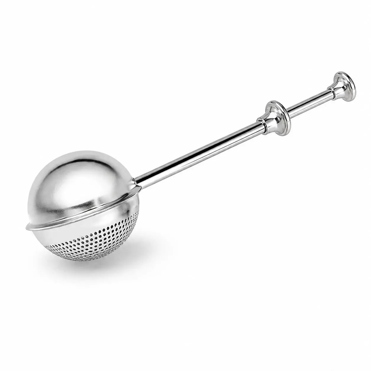Stainless Steel Flour Duster for Baking, One-Handed Spring Handle Fine-Mesh Sifter for Powdered Sugar, Cocoa, Cinnamon & Flour, Baking Shaker for Cakes, Pastries and Bread