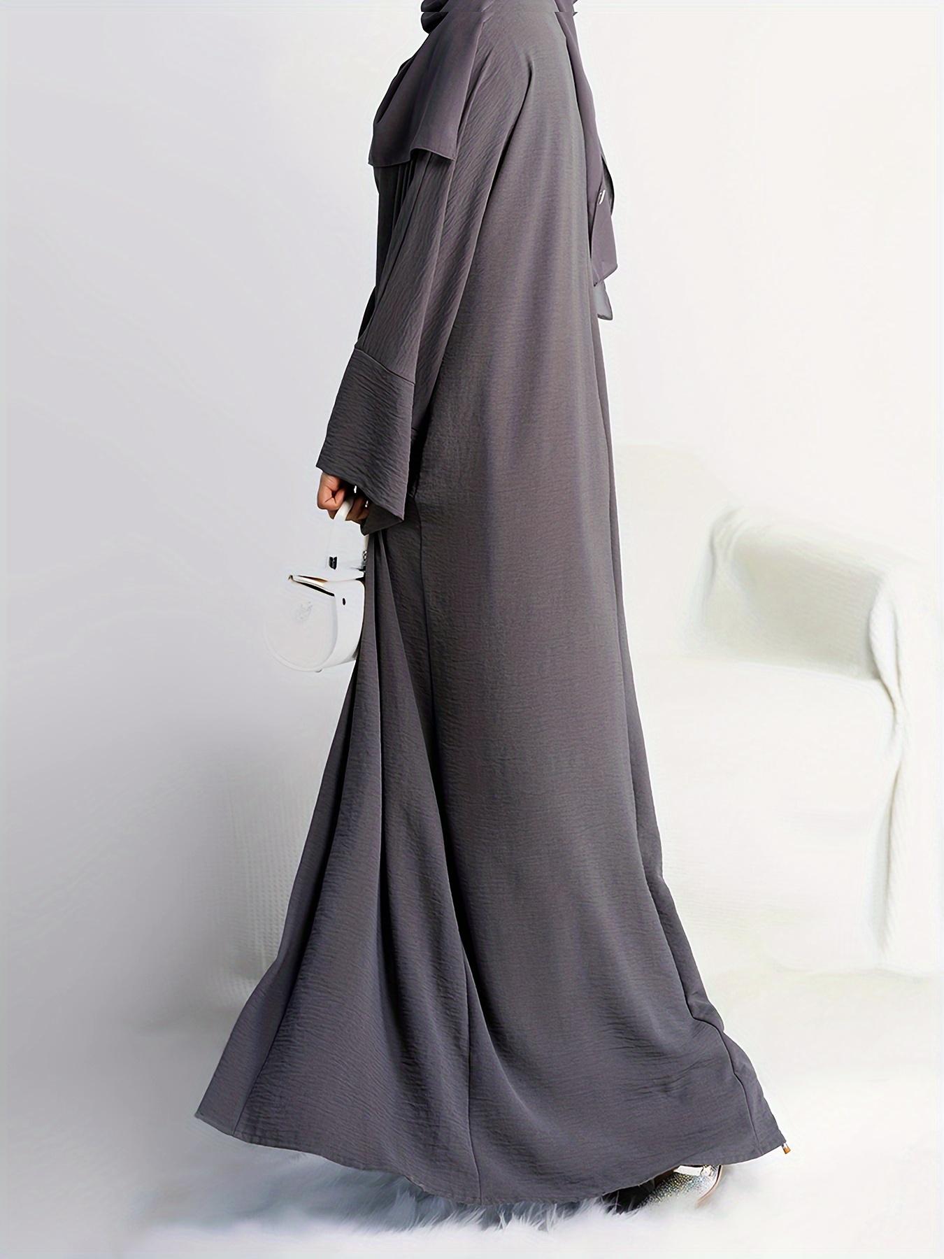 Muslim Lady 2pcs Abaya Set Eid Abaya Inner+open Abaya With Pocket