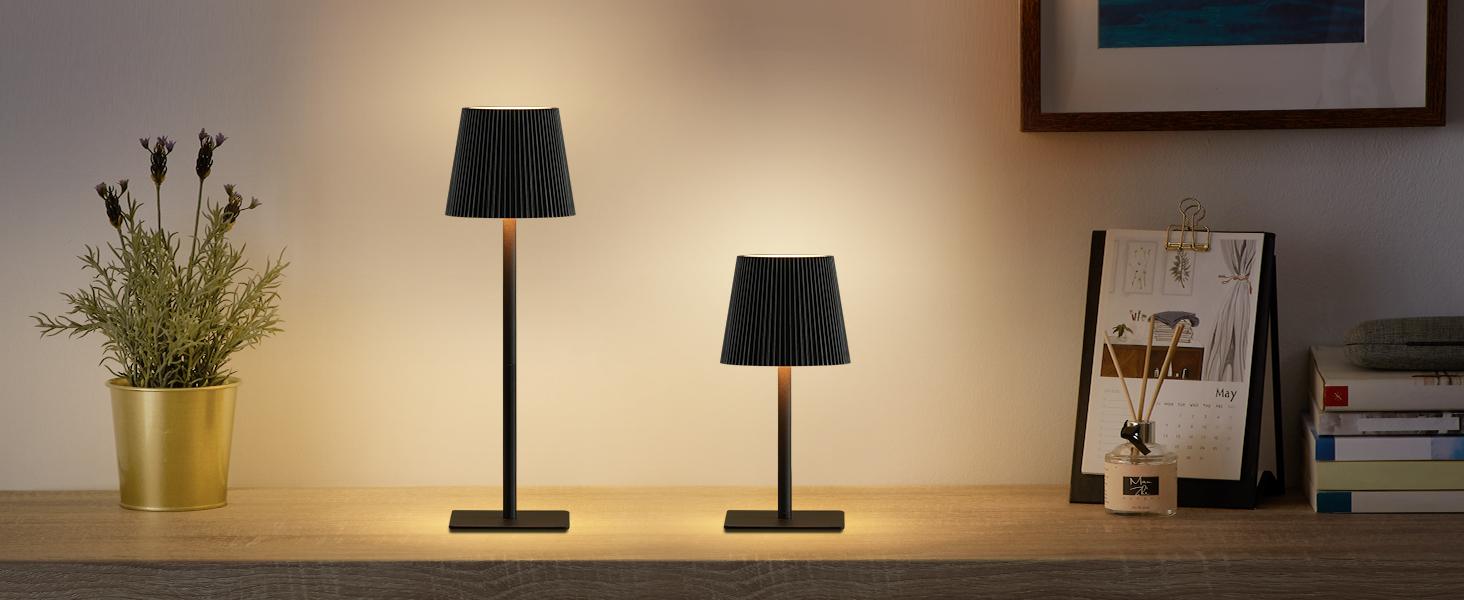 ( Black)Cordless Table Lamp LED Desk lamp,5000mAh Rechargeable Touch Night Light Wireless Minimalist Design for/Restaurant/Bedroom/Bars/Outdoor Party/Camping/Coffee Shop