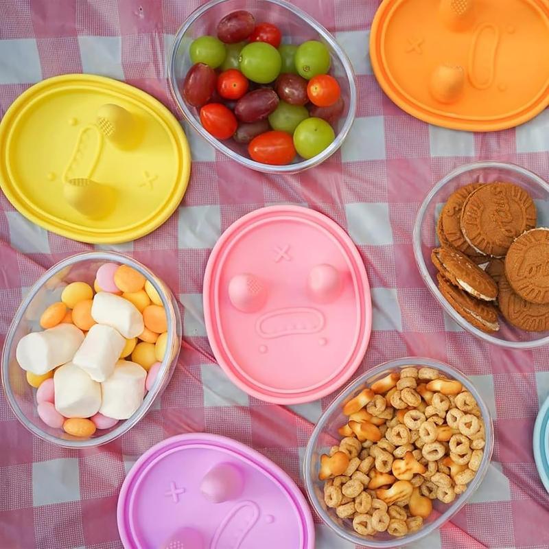 1 PC 2-In-1 No-Mess Snack Container with Fingertip Cover, Reusable Leak Proof Food Storage, Ideal for Travel Camping Outdoor Party