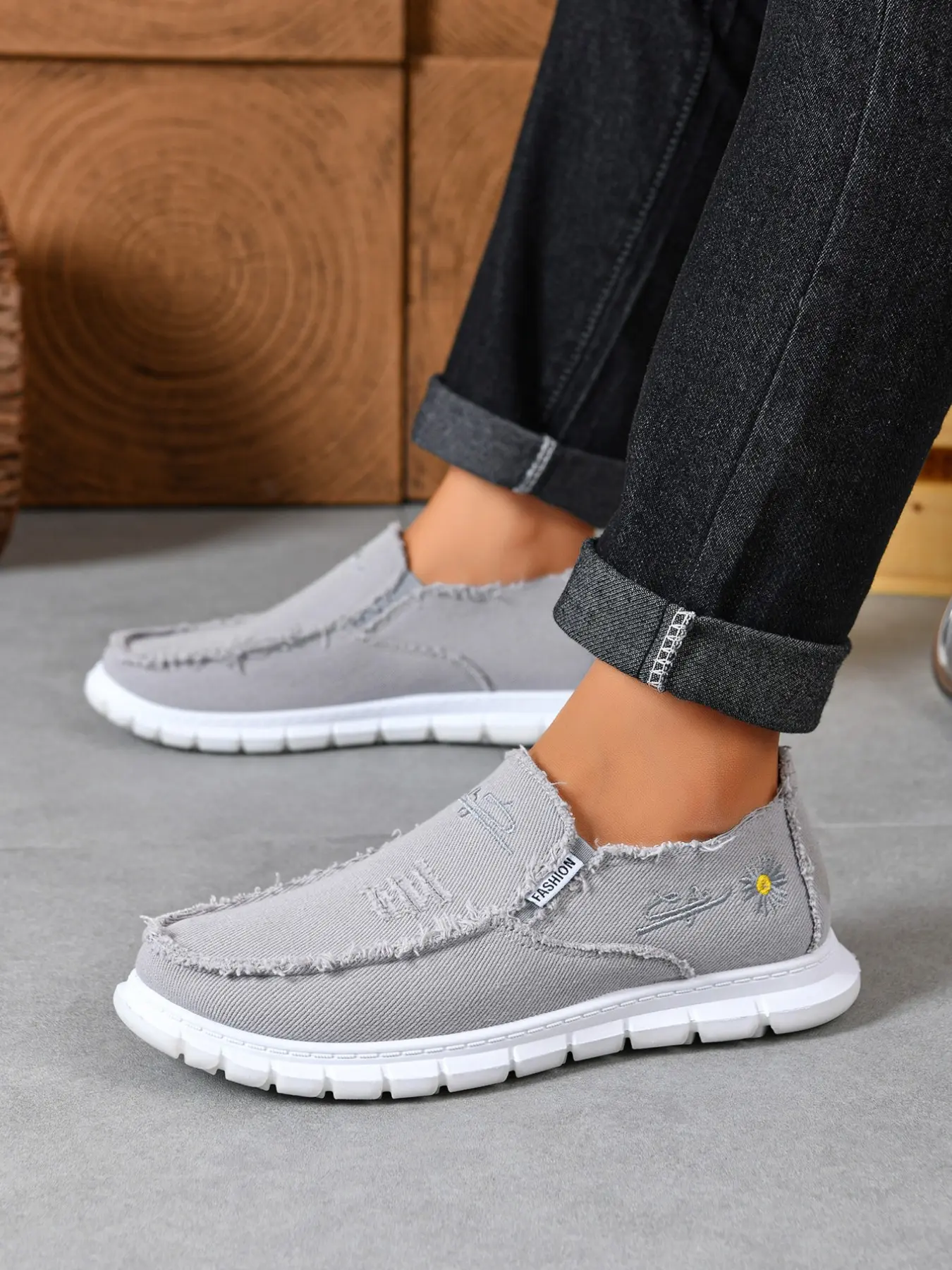 Men's New Trendy Soft Sole Comfortable Commute Old Beijing Canvas Shoes, All Season Lightweight Casual Slip-On Sneakers