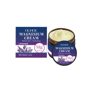 OUHOE Muscle Soothing Magnesium Cream Lavender, Relieves Muscle Spasms and Stiffness, Nourishes Skin