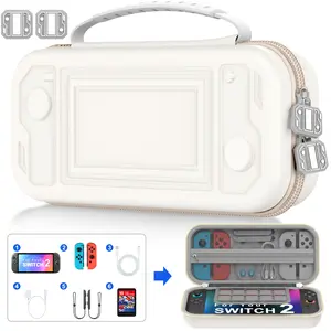 BEBONCOOL Switch 2 Case for Switch Game Compatible with Nintendo Switch 2 and Switch/OLED Console, Switch Carrying Case Hard Shell Protective for Nintendo Switch 2 Accessories-White