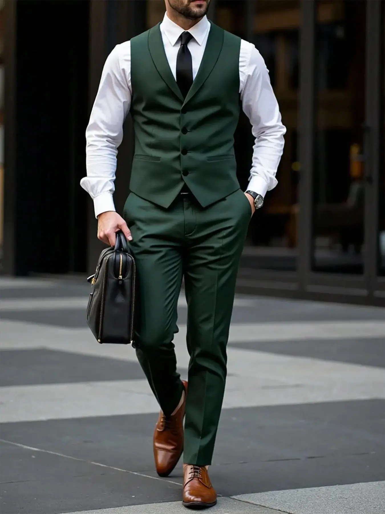 Men's Vintage Slim-Fit Suit Set, Iron-Free Blazer and Pants, Business Formal Wear, Perfect for Interviews, Events, Weddings