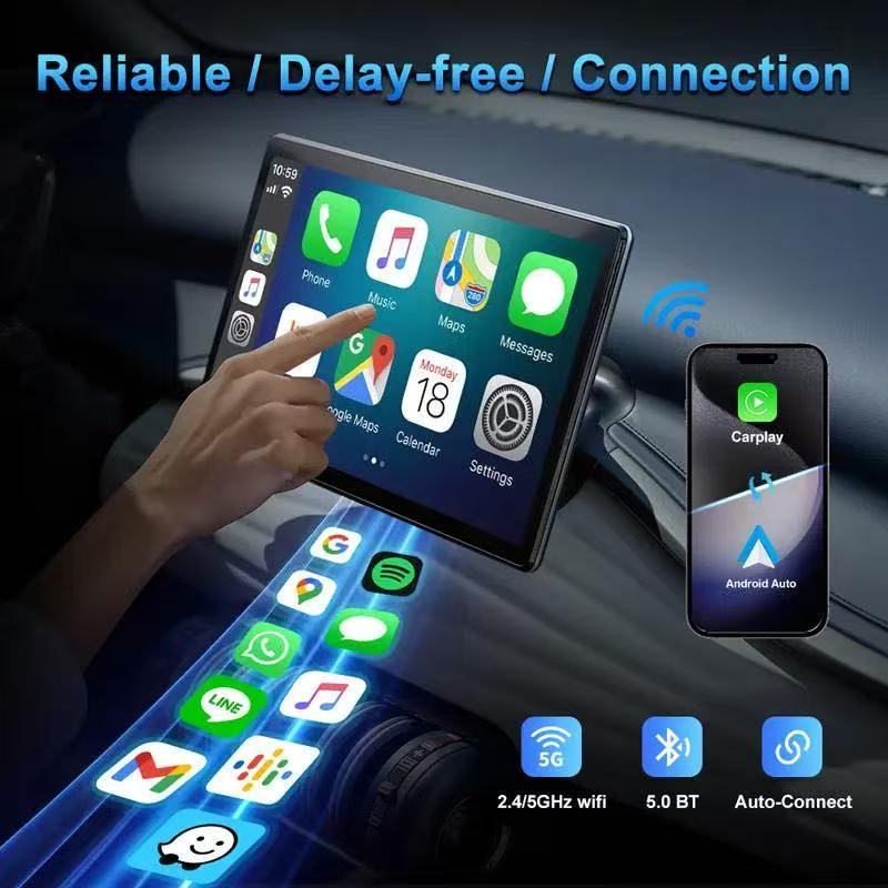 Wireless Carplay Adapter for iPhone Android, Quick Auto Connect Low Latency Hands-Free Calling M12 Wireless Encryption Key Fob Carplay Converter