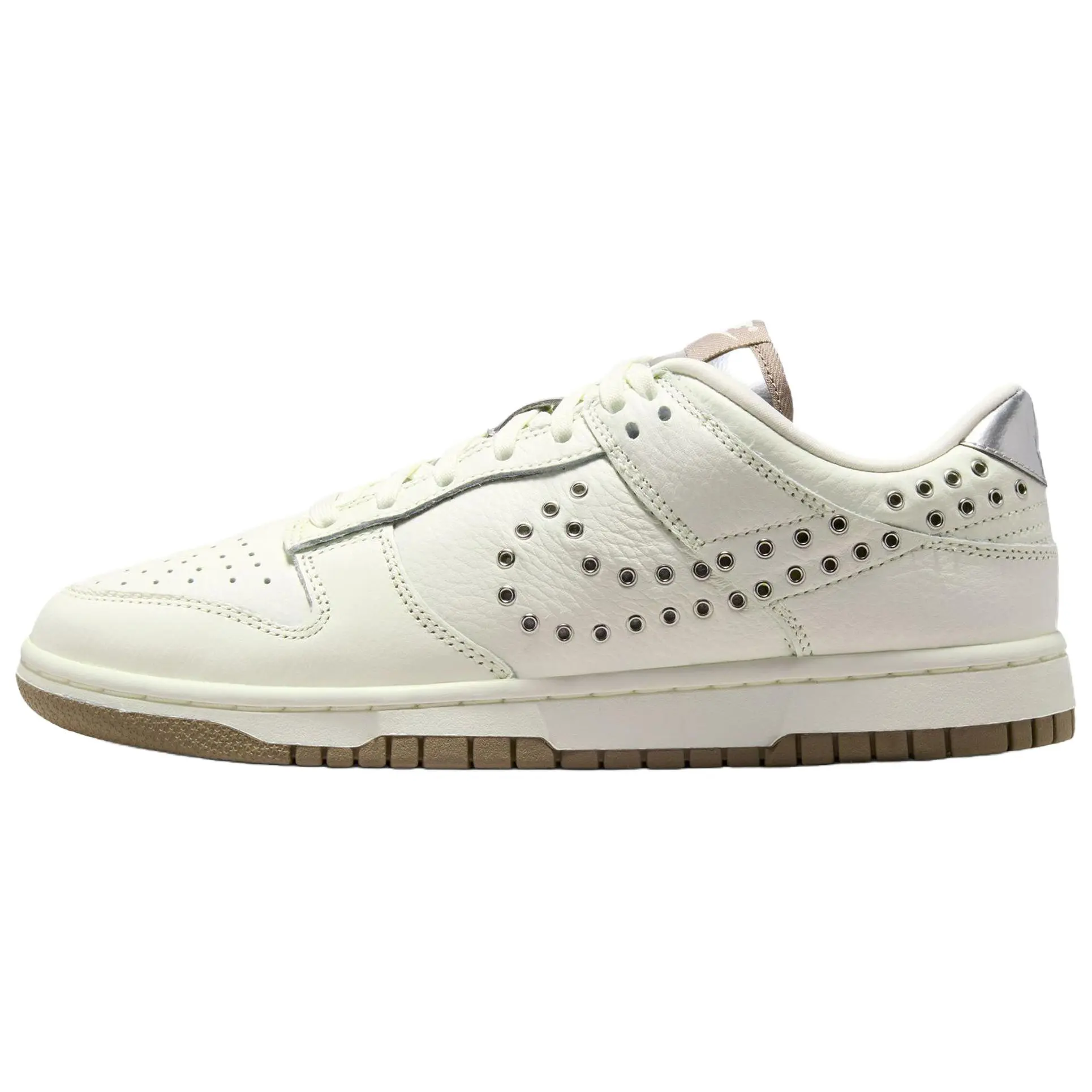 Nike Womens Dunk Low 'Sail Metallic Silver Mink Brown' (women's sizes) Sail/Metallic Silver-Mink Brown sneakers IU3488 133