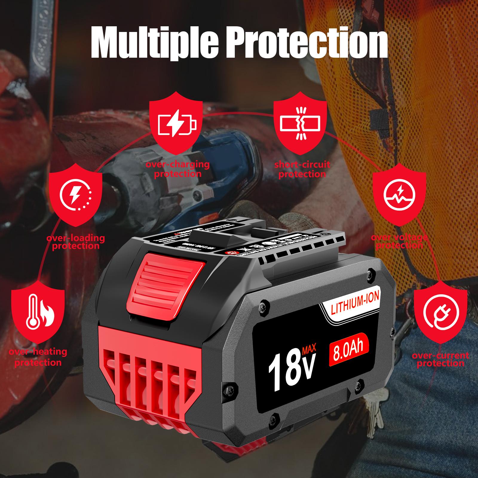 New 8.0Ah For Bosch 18V Li-Ion Battery BAT620 BAT609 Professional GBA 3165140791649