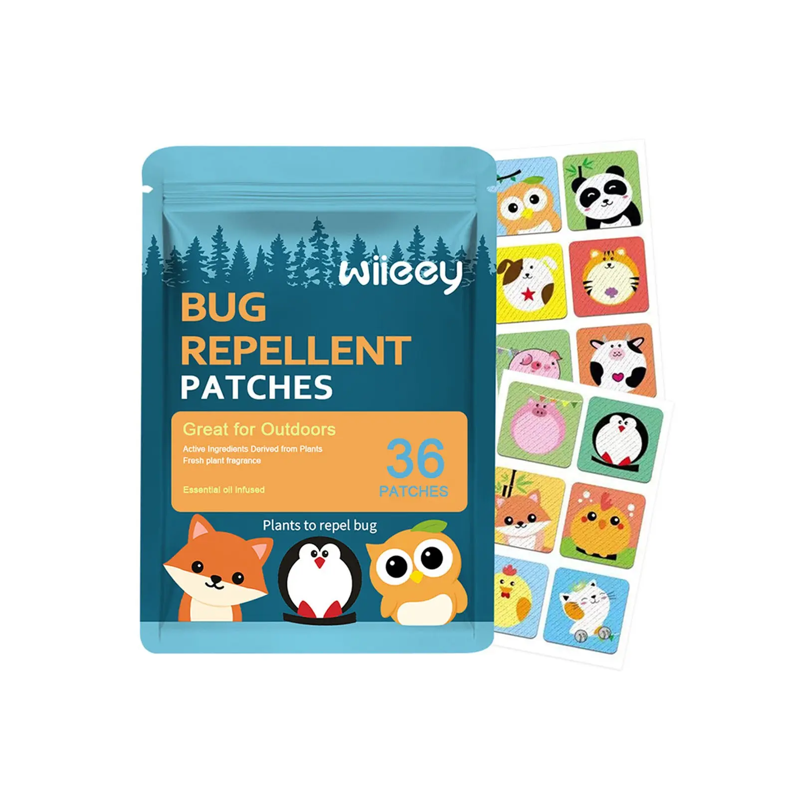 Animal Pattern Outdoor Mosquito Repellent Stickers, Cute Animal Designs, Stick on Clothes, Backpacks, Chairs, Long-Lasting Effect, Bug Repellent, Mosquito Repellent Patches