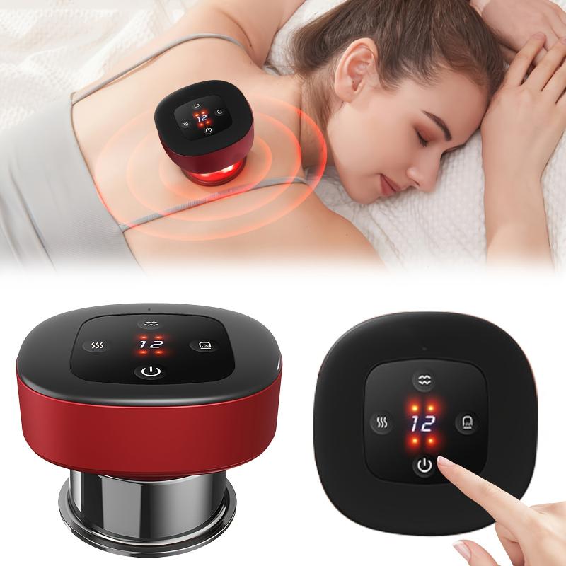 Upgraded Portable Remote Control Version USB Rechargeable Electric Cupping Massager | 3 cans replaceable | 12 Levels Heat & Suction | Deep Tissue Relax for Neck Shoulder Back An Ideal Gift for Valentine's Day, Mother's Day, Christmas, And O