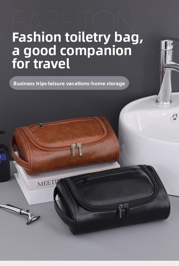 Waterproof PU Men's Travel Toiletry Bag – High-End & Large Capacity, Portable Makeup Organizer for Men, Perfect for Travel & Daily Use