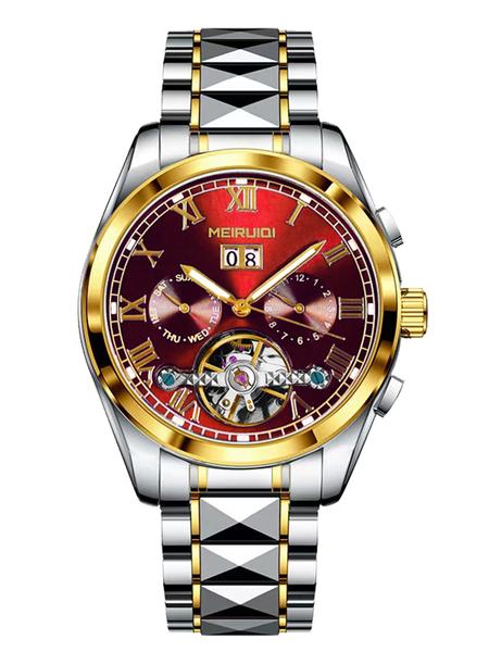 A Men's 2025 New Waterproof Luminous Hollow Advanced Multi functional Fully Automatic Mechanical Watch Stainless Steel Watches