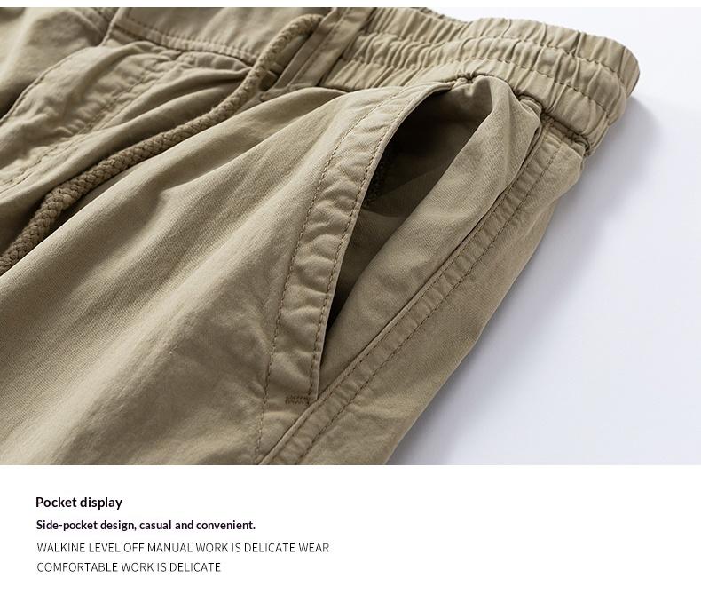 Washed Vintage Loose Tapered Work Pants- Classic Fit, Versatile for Work& Casual, Unique Vintage Wash Finish Menswear Man Trouser Pocket Beige Plain