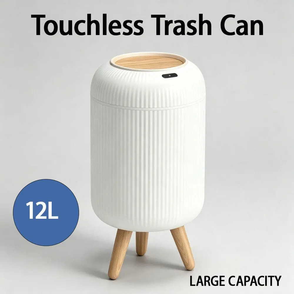 Automatic Touchless Trash Can with Lid - Compact Design, Modern Nordic Style, Waterproof Car Interior Accessory, Space-Saving, Eco-Friendly, Multifunctional for Car, Household Bedroom