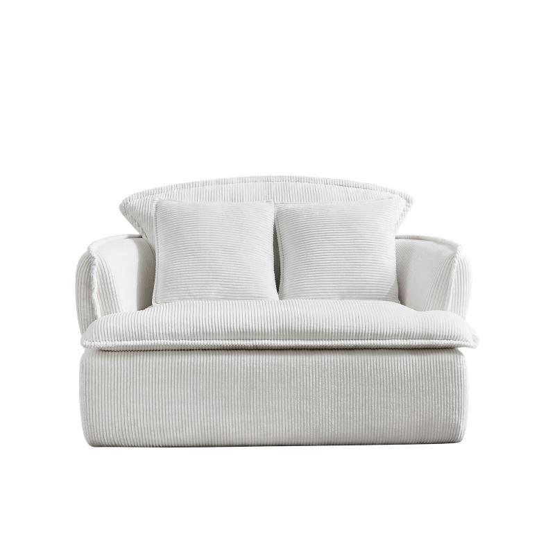 [SOIYELIFE] Convertib Compressed Sofa Chair with Ottoman, Modern Corduroy Fabric Armchair for Small Spaces, Living Room, Dorm, or Apartment